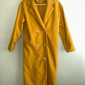 Double-Breasted Mustard Yellow Coat